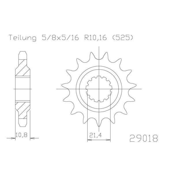 ESJOT Chain pinion, 15 teeth