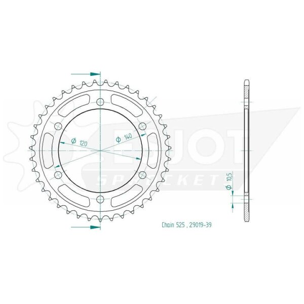 ESJOT Sprocket, 39 teeth