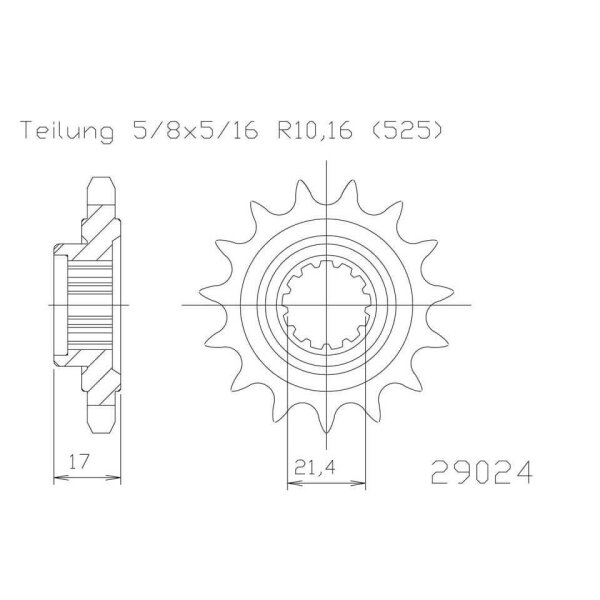 ESJOT Chain pinion, 14 teeth