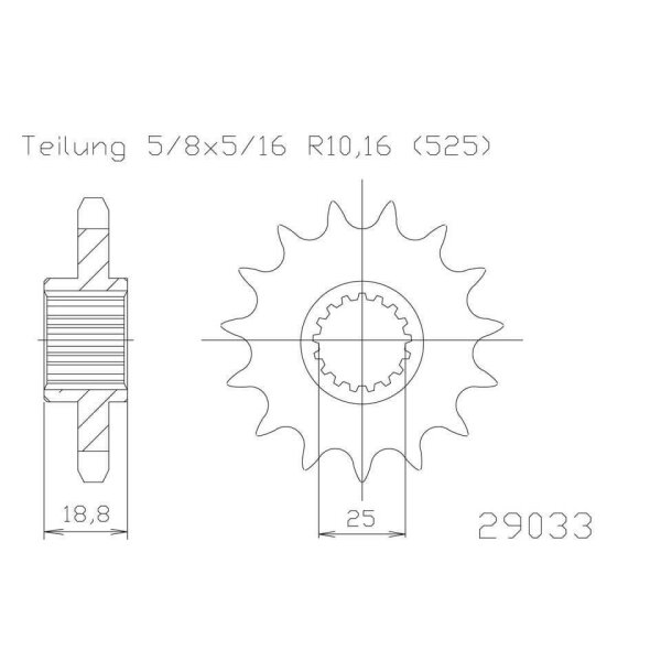 ESJOT Chain pinion, 20 teeth