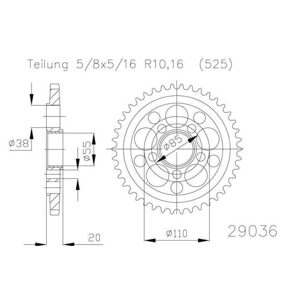 ESJOT Chain wheel, 43 teeth