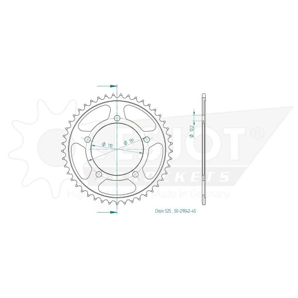 ESJOT Sprocket, 45 teeth