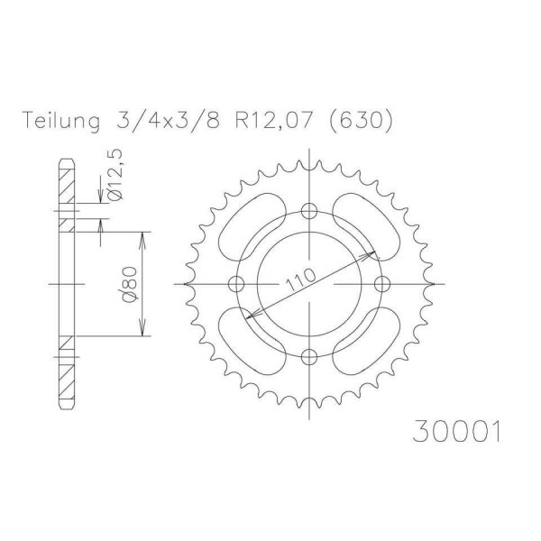 ESJOT Chain wheel, 38 teeth