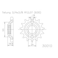 ESJOT Chain pinion, 15 teeth