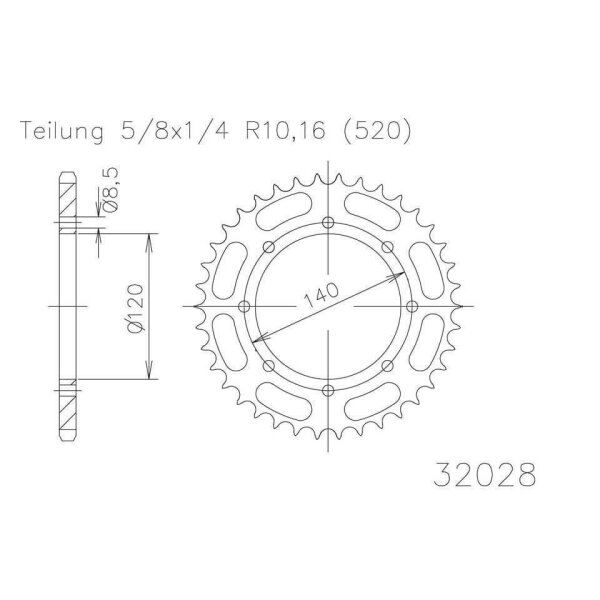 ESJOT Chain wheel, 38 teeth