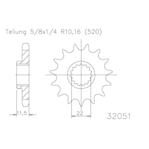 ESJOT Kettenritzel, 15 Zähne