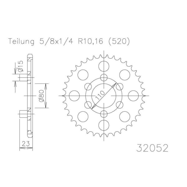 ESJOT Kettenrad, 36 Zähne