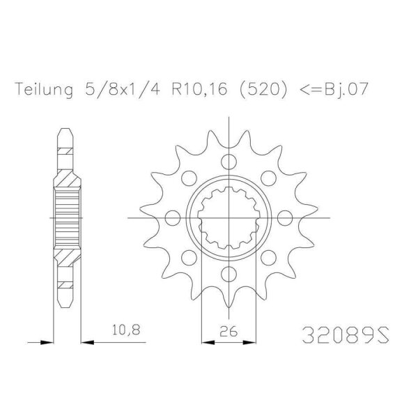 ESJOT Kettenritzel, 17 Zähne