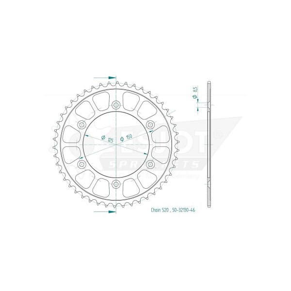 ESJOT Sprocket, 46 teeth