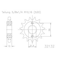 ESJOT Chain pinion, 15 teeth