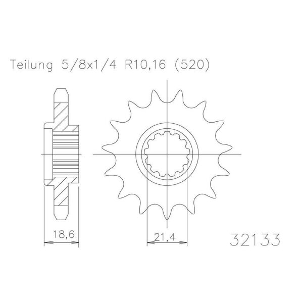 ESJOT Kettenritzel, 15 Zähne