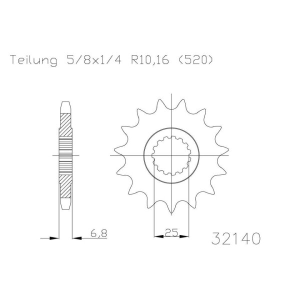 ESJOT Kettenritzel, 14 Zähne