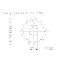 ESJOT Chain pinion, 17 teeth