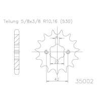 ESJOT Chain pinion, 16 teeth