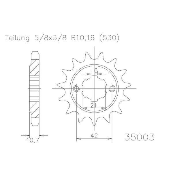 ESJOT Chain pinion, 16 teeth