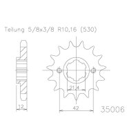 ESJOT Chain pinion, 16 teeth