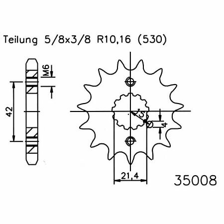 ESJOT Chain pinion, 16 teeth