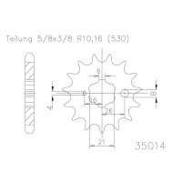 ESJOT Chain pinion, 15 teeth