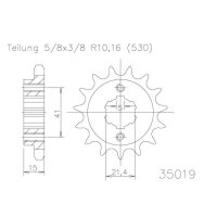 ESJOT Chain pinion, 15 teeth