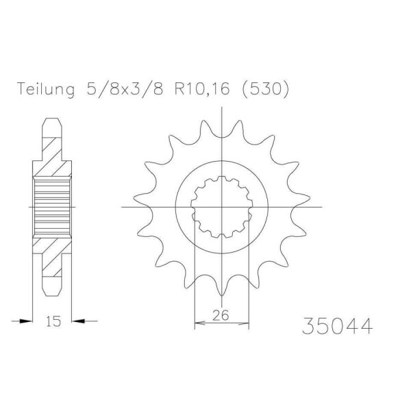 ESJOT Chain pinion, 16 teeth