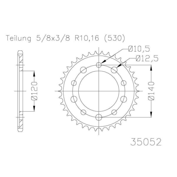 ESJOT Sprocket, 44 teeth