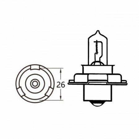 Mopedlampe | 12V | 15W | Halogen | P26s