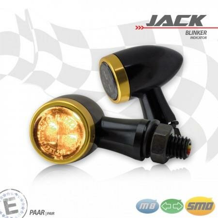 SMD-Blinkerset "Jack" | schwarz | Zierring gold