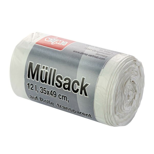 Müllsack 12ltr. 35x49 cm 40er Rolle transparent