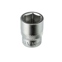 Stecknuss Sechskant 15mm 6 Kant 3/8" kurz (CR-V)