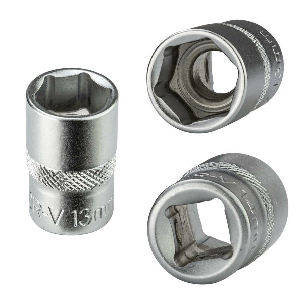 Stecknuss Sechskant 13mm 6 Kant 3/8" kurz (CR-V)