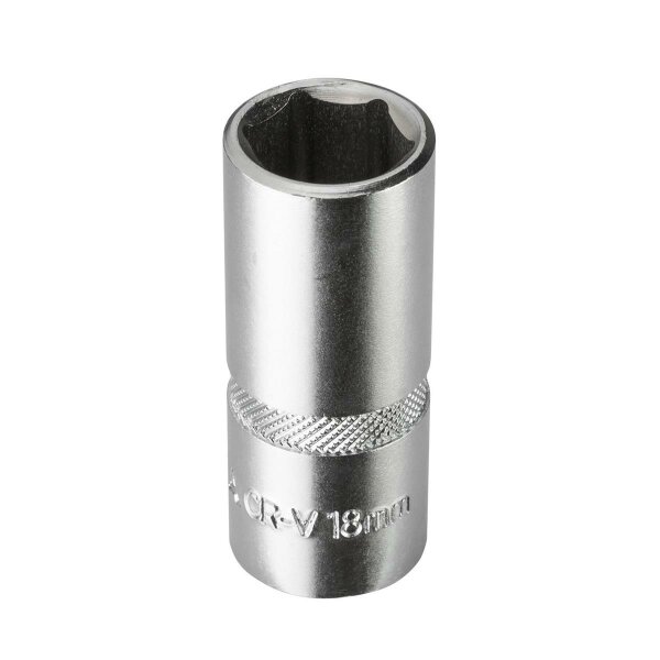 Stecknuss Sechskant 18mm 6 Kant 3/8" lang (CR-V)