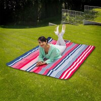 Picknickdecke Stranddecke Campingdecke Matte Decke bunt gestreift 190x130 cm