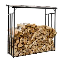 Kaminholzregal Brennholzregal Holzregal Brennholz Kaminholz Holzlager schwarz