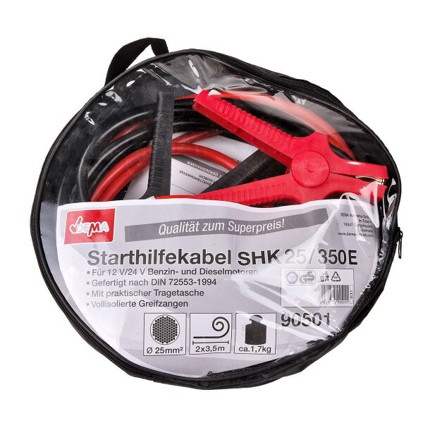 KFZ PKW Auto Starthilfekabel Überbrückungskabel Starterkabel 25mm² Länge 2x3,5m