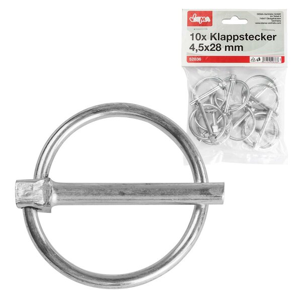 10x Klappstecker 4,5 x 28 mm