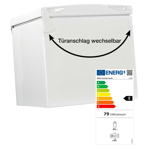 Mini Camping Kühlschrank Minibar 40 Liter L 230 V mit Eisfach 4 L weiß