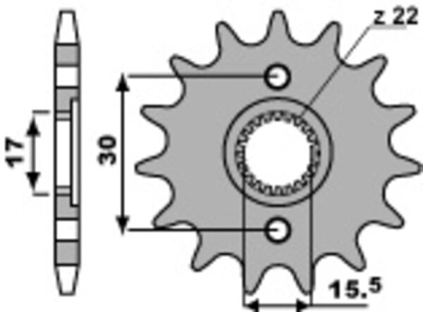 PBR Standard Stahlriztel vorne 332M - 428