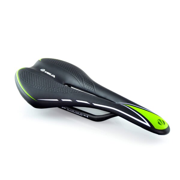 VELO Bicycle Saddle Racing Miles I0 Zone Cut Carbon Rails Male Black/Green