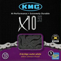 Bag of 5 KMC chains X10 10 speeds 116L gray