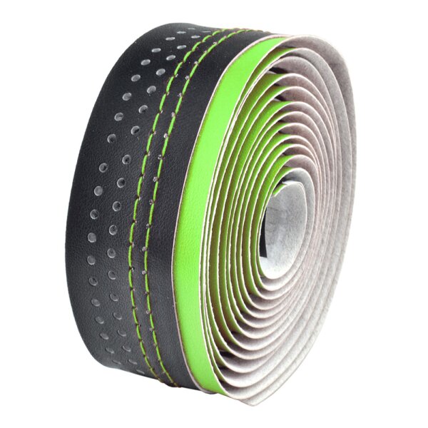 Velo Bicycle Handlebar Tape Road  Microfiber Drilled 2-Tone Green/Black