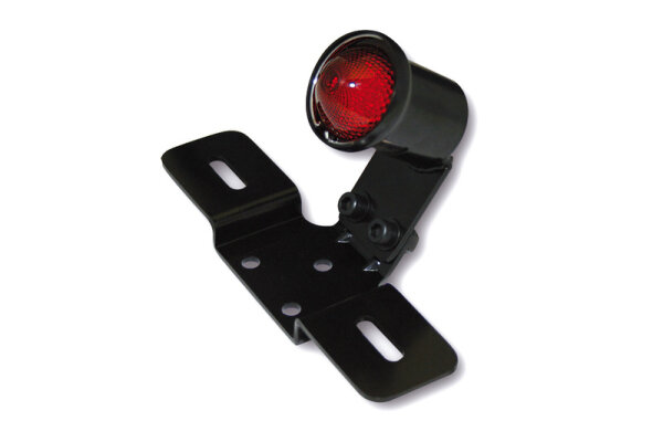 SHIN YO LED-Rücklicht Old School TYP3, Schwarz, Rotes Glas, mit Nr.-Schildhalter