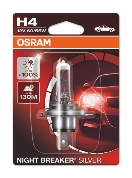 OSRAM Glühlampe Night Breaker Silver NBS  H4 12V / 60/55 X1