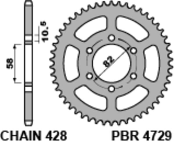 PBR Stahl Standard Kettenrad 4729 - 428