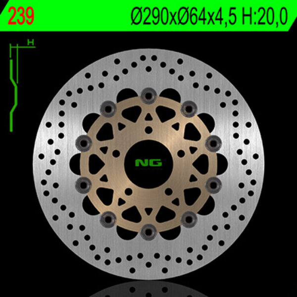 NG BRAKES rund schwimmend Bremsscheibe