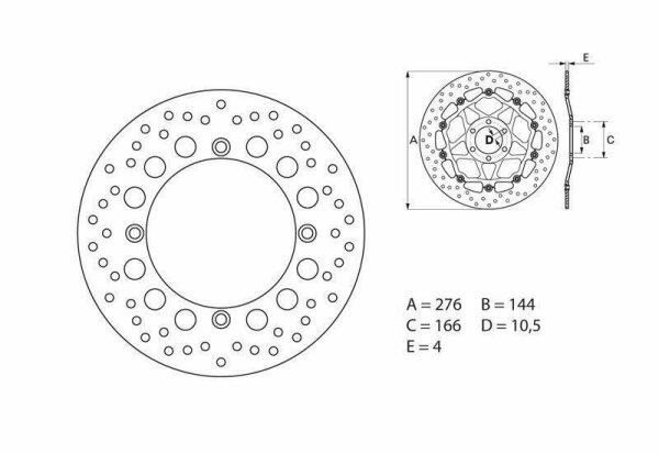 BREMBO Serie Oro rund starr Bremsscheibe