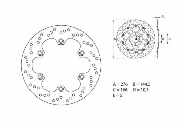 BREMBO Serie Oro rund starr Bremsscheibe