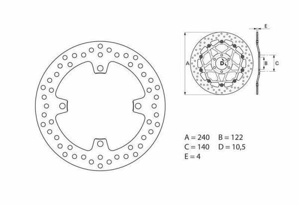 BREMBO Serie Oro rund starr Bremsscheibe