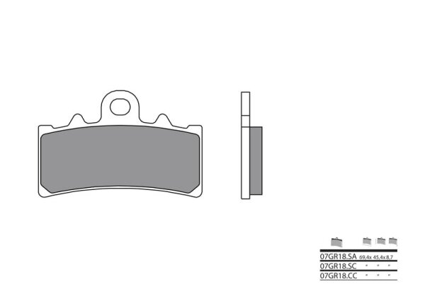 BREMBO Street Sintermetall Bremsbeläge - 07GR18SA