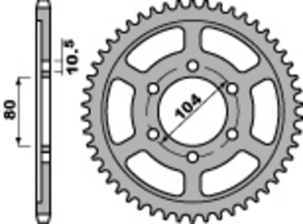 PBR Standard Kettenrad C45 Stahl 4359 - 525