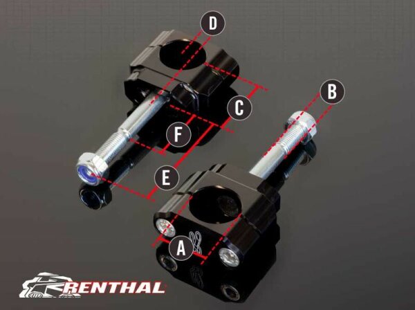 RENTHAL 36Tech Lenkerhalterungen Ø36mm Offset +5mm Fatbar®36